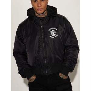 เสื้อแจ็คเก็ตบอมเบอร์แฟชั่นใหม่สำหรับผู้ชายปี 2026 เสื้อแจ็คเก็ตสไตล์สตรีทแวร์แบบมีซิป เสื้อแจ็คเก็ตนักบิน ผลิตตามสั่งสำหรับผู้ชาย - Product Image 4