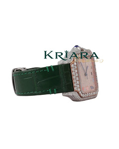 Unisex Moissanite Leather Strap Diamond <b>Watch</b> for Business Professionals Meetings and Everyday Luxury Wear - Product Image 3