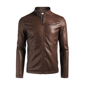 Veste en cuir de vache pour homme Hiver 2026 Grande taille Col montant Écologique Respirante Logo personnalisé Personnalisable Style urbain Fabrication usine - Product Image 1