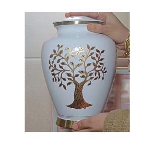 Decorative Finish Metal Cremation Urn For Human Ashes With Unique Pattern And Strong Material For Home Display - Product Image 4