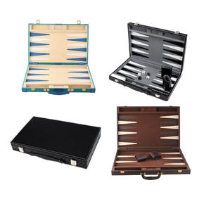 Jeu de backgammon en cuir de qualité supérieure, ensemble de jeu de backgammon classique avec étui en cuir, plateau pliable de voyage - Product Image 1