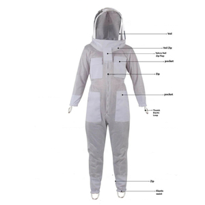 New Arrival 2026 Professional Full Body Beekeeping <b>Suit</b> 3-Layer Mesh Ventilated with Fencing Veil Gloves 8 Pockets Double Zipper - Product Image 4