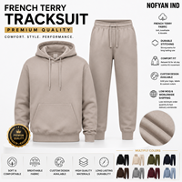 Fabricant de survêtements en molleton français sur mesure, ensemble sweat à capuche et pantalon de jogging en coton épais, marque privée, unisexe, vente en gros