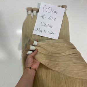 Vendeurs de paquets de cheveux vierges du Vietnam non traités cuticule intacte en vrac double trame extensions de cheveux humains bruts - Product Image 2
