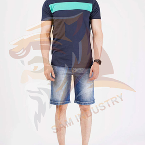 Shorts en jean décontractés pour homme, coupe droite, taille mi-haute, délavage clair, style streetwear estival, en vente en ligne - Product Image 2