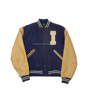 OEM personnalisé hiver Vintage école collège hommes vestes en cuir manches laine Baseball Letterman Varsity veste pour hommes - Product Image 1