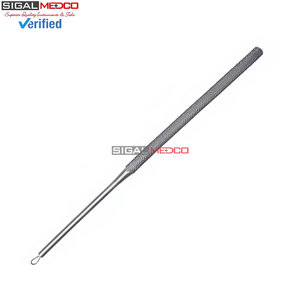 Curette auriculaire à boucle 6,5 pouces en acier inoxydable, outil de nettoyage de cérumen réutilisable, instrument de nettoyage d'oreilles double extrémité - Product Image 6