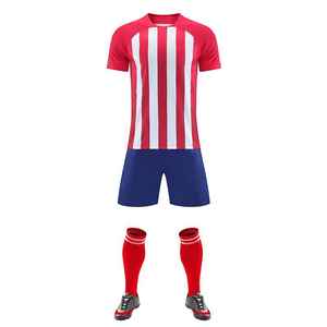 Ensemble de maillot de football d'été pour hommes à manches courtes, imprimé, sportif, 100% polyester satiné, respirant, séchage rapide, tenue d'entraînement sportif - Product Image 1