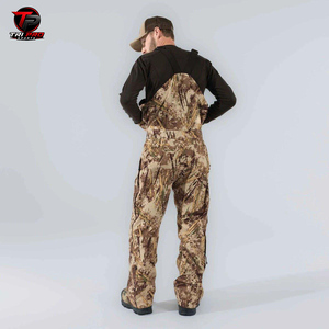 Men Outdoor Marsh Reeds Camouflage Hunting Field Bib Overalls Laser Cut MOLLE Chest Webbing Panels Side Adjustment Waist Bibs - Product Image 4