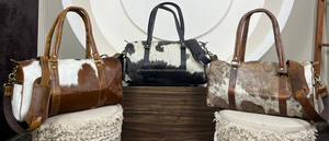 Nueva bolsa de equipaje de cuero de piel de vaca occidental, multiusos, gran oferta, bolsa de viaje Unisex hecha a mano, bolsas de lona de piel de gran tamaño para el pelo - Product Image 5