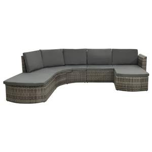 Conjunto de Sofás de Patio Impermeables Grandes de 4 Piezas en Ratán PE Gris para Jardín - Product Image 3