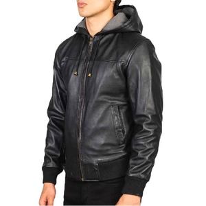 Chaqueta con Capucha de Piel de Oveja Auténtica para Hombre y Mujer, Negra, con Cierre de Cremallera, Puños de Punto Acanalado, Teñido Liso - Suministro ODM 2026 - Product Image 4