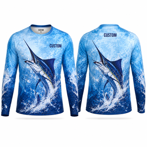 Camisetas de Pesca de Manga Larga con Cuello Redondo de la Mejor Calidad - UPF+ Logotipo Personalizado Transpirable Camiseta de Pesca de Manga Larga de Secado Rápido - Product Image 4