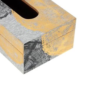 Enamel Print Wood <b>Tissue</b> Box Free Standing Handmade <b>Paper</b> Holder Decorative Tabletop Organizer for Home Gift Giving - Product Image 3