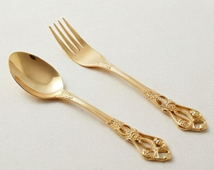 <b>Golden</b> <b>Cutlery</b> <b>Set</b> With Designer Handle Ideal For Home Restaurants Cafes And Hotel Use Daily Dining And Special Serving - Product Image 1
