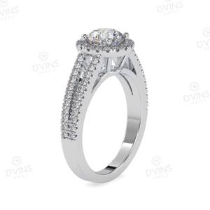 Anillo de Diamante Cultivado en Laboratorio con Corte Brillante Redondo, Oro Sólido de 14k, VVS2, D'VINS JEWELS, Regalo de Boda Clásico, Certificado IGI, para Mujer - Product Image 4
