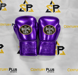 Nuevos Guantes de Boxeo Profesionales Estilo Mexicano, Color Morado, Sin Cordones, Unisex, de Cuero Genuino, Antideslizantes, que Absorben la Humedad, con Dedos Completos - Product Image 3