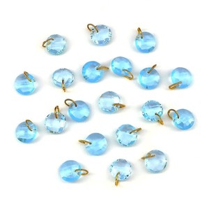Colgante de Topacio Azul Facetado de 8 MM |   Suministros para la Fabricación de Joyería |   Charm al por Mayor |   Colgante para Collar DIY - Product Image 1