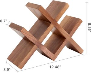 Support à vin en bois en forme de X pour comptoir, présentoir de bouteilles croisées, support de rangement pour la décoration de bar à domicile ou de restaurant, vente en gros - Product Image 6