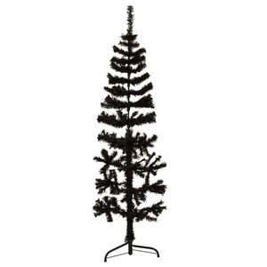Demi-sapin de Noël artificiel en PVC noir et acier - Product Image 3