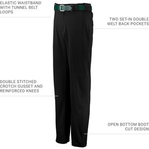 Pantalon de jeu pour garçons athlétiques, coupe bootcut, tissu extensible durable avec genoux renforcés pour le baseball et le softball - Product Image 2