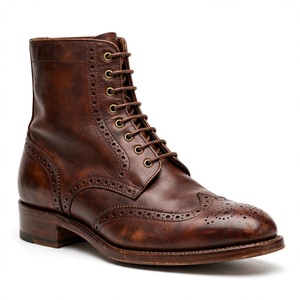 Bottes Chukka en cuir véritable marron pour homme, de qualité supérieure, à lacets, bout pointu, couleur unie, pour toutes les saisons, de BD - Product Image 1