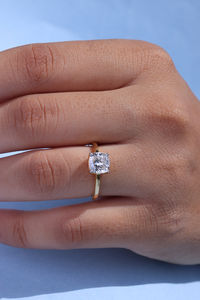 ดาวฝุ่น14K แหวนหมั้นทองเบาะตัดในห้องปฏิบัติการปลูกเพชรอมตะคลาสสิกเป็นมิตรกับสิ่งแวดล้อมสำหรับงานแต่งงาน - Product Image 6