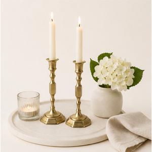 Handmade Antique <b>Brass</b> Candle <b>Holder</b> Set Gold Metal <b>Candlestick</b> Stand for Wedding Centerpieces & Elegant Home Tabletop - Product Image 4