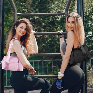 Sac de voyage et sac à bandoulière de sport minimaliste noir multi-poches, sacs à lunch - Product Image 4