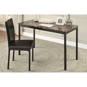 Set di 2 Sedie da Scrivania in Ecopelle Nera con Struttura in Metallo, Mobili Salvaspazio per Ufficio Domestico e Scrivanie Computer - Product Image 1