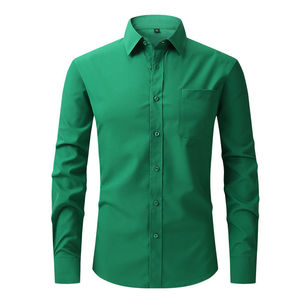 Camisas de Vestir Clásicas para Hombre, con Botones, de Sarga Sólida, Transpirables, Antiarrugas, 100% Algodón, Hechas en Pakistán, Colores Personalizados, OEM, Estilo Urbano - Product Image 6
