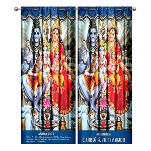 Modern 4x7 Feet Digital Window <b>Curtain</b> <b>Pleated</b> Polyester Panel Grommet <b>Hook</b> for Home Hotel Office Hospital Wave Design Rope - Product Image 2