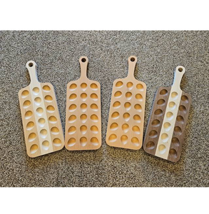 Plateau à œufs en bois, support à œufs en bois avec poignée, design rustique, outil de cuisine pratique, plateau à œufs en bois d'acacia - Product Image 3