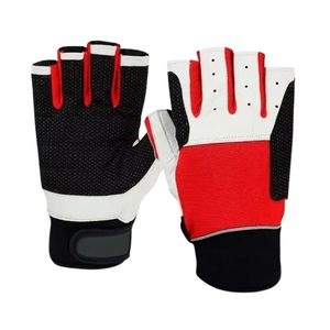 Exercise <b>Gloves</b> <b>Red</b> Accent Padded Palm Lifting <b>Gloves</b> for Hand Protection Custom Manufacturer - Product Image 1