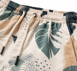 Short de bain unisexe durable à imprimé tropical, séchage rapide, en polyester, coupe classique, pour adulte, idéal pour la plage - Product Image 5