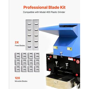 Kit Lame per Trituratore Industriale in Acciaio Legato, 12 Lame Rotanti e 2 Fisse ad Alta Durezza Compatibili con SKD-11 - Product Image 2