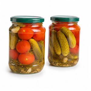 ISO Certificated Delicious Cheap Price Hot Sale <b>Pickled</b> Assorty Cucumber and Tomato Packed in 720ml Mason <b>Jar</b> - Product Image 1