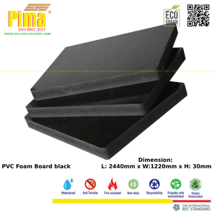 PVC-WPC <b>Foam</b> Board 30mm <b>Thickness</b> 0.6 G/cm3 Density Black Color Decorative Surface Panels Celuka Plastic Interior Furniture - Product Image 1