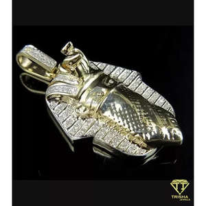 Collar Hip Hop Chapado en Oro con Colgante de Faraón Tutankamón con Incrustaciones de Diamantes Moissanite y Plata de Ley 925 - Product Image 5