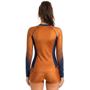 Women's Compression Rash Guard <b>4</b> <b>Way</b> <b>Stretch</b> and Sweat Moisture <b>Fabric</b> Reinforced Seam Ideal for Martial Training - Product Image 2