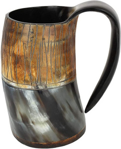 Tasse à boire en corne de viking, finition naturelle, en corne africaine, très demandée, en promotion à prix abordables - Product Image 1