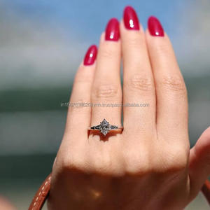 IGI/GIA Lab Grown Cut Diamond Vintage 14K Anillo de boda/compromiso amarillo Unisex Oro blanco fino para fiesta de aniversario-Worthy - Product Image 4