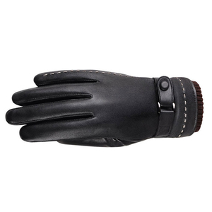 Leather <b>Gloves</b> Wrist Length Thermal Unlined Plain Style for Outdoor Winter Use - Product Image 4
