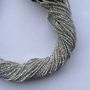 Collier en perles de pierres précieuses rondes micro facettées en labradorite naturelle chatoyante de 2 mm 3 mm, vente en gros, bijoux faits à la main, nouvelle tendance - Product Image 2