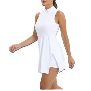 Falda de Tenis Blanca de Secado Rápido para Mujer con Pantalones Cortos Interiores, Logotipo Personalizado, 100% Algodón, Vestido Deportivo y de Golf para Adultos - Product Image 4