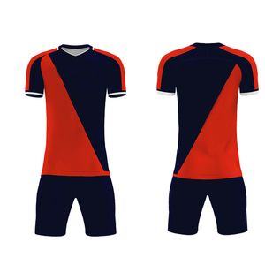 Conjunto de Camiseta de Fútbol de Manga Corta con Cuello en V para Hombre, Diseño de Bloques de Color, Transpirable, Uniforme de Poliéster Sublimado - Product Image 3