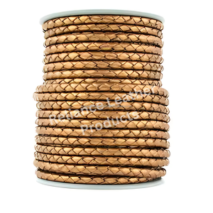 Vente en gros de cordon en cuir véritable avec design tressé Bolo brillant métallique pour colliers de charme de bijoux à bricoler soi-même et emballage cadeau - Product Image 5