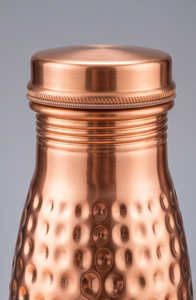 Bouteille d'eau en cuivre pur martelé, anti-fuite, pour la pratique de la yoga et de la fitness ayurvédique, récipient à boisson en métal de luxe - Product Image 2