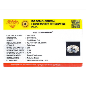 Oval Cut 4.7 Carat Lab Created White Zircon Loose Gemstone for Fine Jewelry - Product Image 4