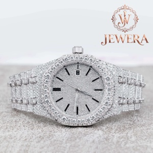 Luxury Stainless Steel Hip Hop Moissanite Diamond Watch Sparkling Stones Mechanical Movement for Daily Wear Fashion Accessories - Product Image 6